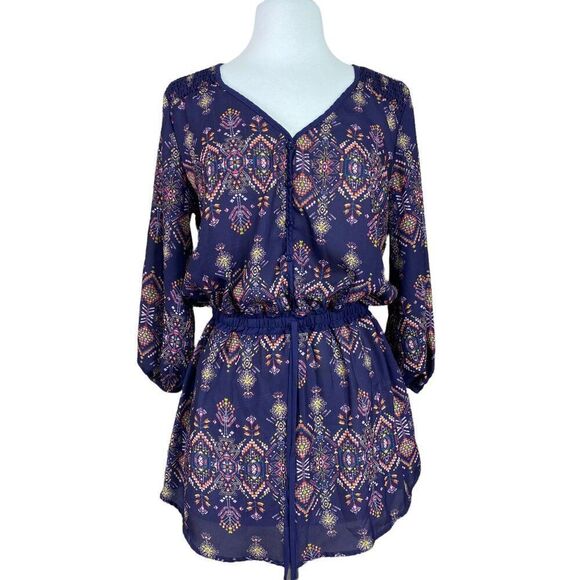 Maurices Tunic Blouse Medium Gathered Waist - Picture 1 of 6